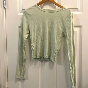 Pink long sleeve cropped tee